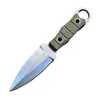 1st Ny högkvalitativ utomhusöverlevnad Taktisk kniv AUS-8 Stone Wash Double Edge Blade Full Tang G10 Handle Fixed Blade Knives With Kydex