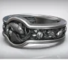 Ringar 10g yin yang karp koi fisk japanska prydnad guldringar 925 solid sterling silver ring många storlekar 613