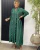 Vêtements ethniques Femmes Eid Musulman Robe Ruffles Sleeve Dubai Abayas Robes solides