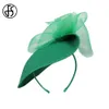 FS Sinamay Hats for Women Fascinator Chic Elegant Church Pillbox Cap Fedoras Bridal Wedding Dress Millinery 240401