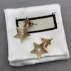 Luxe oorbellen Vintage roestvrijstalen Pentagram Stud Dames Gold Color Letter Earring Sieraden Accessoires Jowery Designer F315B