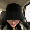 Basker Autumn Winter Fashion Black Hats for Women Dome Wool Fedoras Hat Håll WARM Casual Top Pork Pie Floppy Triby