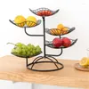 Plates Fruit Plate Five-layer Basket Lotus Leaf Bowl Iron Stand Home Creative Bread Storage Table Tray