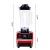 Blenders 2000W Grade commerciale Grade Blender Mixer Fuggiore di alimenti ad alta potenza Smoothie Bar Fruit Fruit Fruit Fruit Fruit Frima