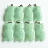 Charms 2020 mode hoogwaardige gesneden natuurlijke groene aventurine dieren uil hangers charmes voor sieraden die groothandel 8 stks/kavelvrij maken