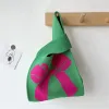 Sacchetti 2023 borse a maglia stampato in prua portatile mini marsupio da polso fatti a mano per donne pieghevoli borse per la spesa leggera riutilizzabile