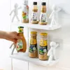 Kitchen Storage Wall Mounted Bathroom Shelves Punch-free Supplies Shelf Rack Spice Jar Organizer