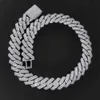 Volledig ijskoude diamanten doos gesp vvs moissaniet Cubaanse kettingarmband 18 mm 925 Sterling zilveren moissaniet Cubaanse link ketting