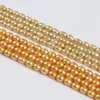 Ketten 6-7mm/7-8mm Gold Farbe Süßwasserperlen Perlen Reisform Perlen Strang für Schmuckherstellung DIY-Armband Halskette