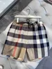 Fashionable Unisex Buurberlyes Brand Shorts Pant New Summer Plaid Patchwork Drawstring Beach Shorts for Men Women Senior Brand Casual Summer Designer Shorts