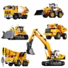 Block City Technical Moc Wheelloader Car Heavy Mining Truck Crane Building Blocks Diy Engineering Excavator Bricks Toy for Children