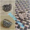 Bands Huitan Nieuwe mode Vrouwen Rings Bling Bling Cubic Zirconia Crystal Luxury Wedding Engagement Rings voor Lady Silver Color Sieraden