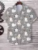 Chemises décontractées pour hommes Haiyi Mens Shirt mignon Carton Cat 3D Print Top Femmes décontractées Bouton à manches courtes Bouton Bouteau Grand Vêtements Unisexe YQ240422