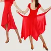 Scena noszona kobiety latynoskie spódnica taneczna jednoczęściowa Rumba-up Square Tańcowa odzież dla dorosłych Kobieta trening Kostium dla kobiet