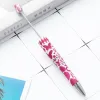 Stifte 50pcs neueste gedruckte Leopardenmuster Sonnenblume Bug Perlen Stift Stift DIY Perlenstift Schüler Pens School Briefpapier Vorräte