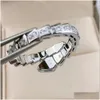 Band Rings Desingers Ring Men And Women Width Narrow Version Luxurys Open Easy To Deform Lady Sier Snake Plated Light Bone Fl Diamond Otjli