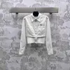 Women's Blouses Shirts Designer Spring en Summer Nieuwe Pra Nanyou GaoDing Casual Minimalistische stijl Frisse veelzijdige korte flip kraag nep twee shirts BQSN