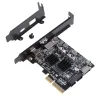 カードJ0PB PCIE〜USB 3.2 Gen 2 Adapter Card 10GBPS 2port PCI Express拡張カード内部USBハブPCIEアドオンカードライザー