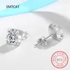 Stud -oorbellen echt 1 karaat D kleur moissaniet oor voor vrouwen 925 sterling zilveren mousserende piercing oorrang fijne sieraden