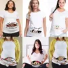 الصيف مضحك كربون الطباعة الحمل Tshirt Tops أمومة الملابس plussize قصيرة الأكمام النساء الحوامل tshirts 9914191