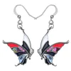 Andra Bonsny Emalj Alloy Floral Swallowtail Butterfly örhängen Papilio Dingle Drop Fashion Party Jewelry for Women Girl Charms Gift 240419