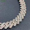 Custom Two Tone Rapper Miami 925 Sterling Silver Vvs Moissanite Diamond Iced Out Cuban Link Chain Necklace