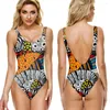 Women's Swimwear Bohemian Sexy Swimsuits Exotic Style Womens One Piece Swimsuit Slim Bathing Suit Summer Sports Surfing Suits