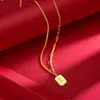 Collane a ciondolo femminile 999 oro elegante ciondolo elegante per donne collana inglese marca rosa collana a ciondolo di lusso e gioielli di moda 240419