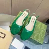 Designer Sandalen G Ballet Flat Luxury Women Sandaal Jurk Schoenen Crystal Rhinestone Slingback Flats Sandaal Sandel Sparkling Patent Fashion Casual schoenen Leer schoenen