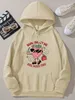 Frauen Hoodies süße Erdbeer -bedruckte Kapuze Harajuku Übergroße Mode Fleece Hoodie Herbst warme lässige weiche Frauen Kleidung