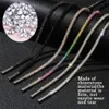 1PC 100120140160 cm moda luksusowe sznurowiny Rainbow Diamond Shoelace Casual Placing Tramery okrągły sznurowanie 240419