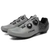 Chaussures de chaussures de cyclisme en carbone gris pour VTT pour les hommes à vitesse plate baskets de la route Femme Mountain Bicycle Chaussures SPD Pédales Racing Biking Footwear