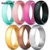 Ringos de cluster 7pcs/conjunto 4-10 tamanho alimentar grau FDA Silicone Ring Ring de 5,7 mm Hipoalergênico CrossFit Sports Flexible Sports for Men Women