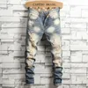 Distressed Ripped Jeans Mens Retro Blue Fashion Slim Motorcycle Trousers Male Hip-hop Street Hole Denim Pants 240420