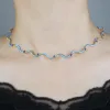 Necklaces 2023 Promotion New Fashion Women Jewelry Colorful Enamel Micro Pave 5A CZ Curved Bar Charm Choker Necklace