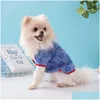 Dog Apparel Cardigan Luxury Pet Sweater Corgi Chenery Fashion Brand Clothes Warm In Autumn And Winter Drop Delivery Home Garden Suppl Dh0Eb