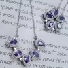 Halsband SACE GEMS Luxury 100% 925 Sterling Silver Tanzanite Pendant Halsband för Womne Två sätt att bära den fina smycken födelsedagspresent