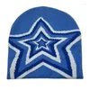 Bérets Elastic Windproofing Hat Hat à tricot Jacquard Star Pattern Hats pour adolescents adultes Dropship