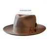 Bérets Fashion Fedoras Hat pour femmes homme avec ceinture bowknot panamas magiciens en laine Top Roleplay Costume Up Up