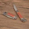 Продвижение G0417 Высококачественная карманная папка нож 8CR13MOV Атласное лезвие дерево со стальной ручкой на открытом воздухе походы на рыбалку EDC Ножи