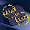 Kvinnor Earings Designer Jewelry Gold Hoop Earrings With Hollow English Letters Accessories Luxurys Studs Silverörhängen BOUCLES 5C194H