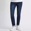 Herren Jeans Mode Mid-Taist Slim Foot High Stretch Modified Bein Schmale Hosen Hand gemahlene weiße Stil