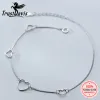 Anklets Trustdavis Real 925 Sterling Silver Minimalist Fashion lomantic heart anklets for women fored heardingsiensary fine jewelry da1594