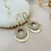 Other High-grade exaggerated earrings female net red round face new fashion earrings simple cool earrings 240419