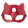 Party Supplies Female Sexy Masks Leather Mask Half Face Cosplay Halloween Ball Punk Adult Game Toys Red White Black