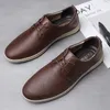 Casual Shoes Italian Brand Men's Sports Anti Slip Wear-resistant Soles Leather Low Top Free Delivery