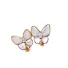 Designer charm Van Bai Bei Butterfly Earrings Plated with 18K Rose Gold Light Luxury for Women jewelry