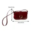 women PU Leather Satchel Bag Fi Shoulder Bag Vintage Red Underarm Bag Female Crossbody Girl Stylish Handbag Sling J93M#