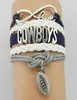 Multilayer Cowboys Letter Infinity Football Team flätade armband Sport Bangle Ny 3782017