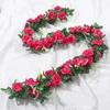 Fleurs décoratives 5pcs 220 cm Silk rose guirland
